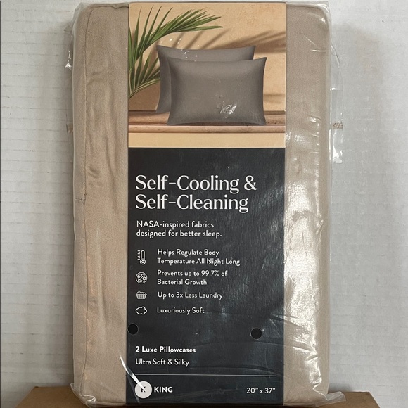 Miracle Made Extra Luxe King Pillowcases in Sand cooling cotton - Picture 1 of 2